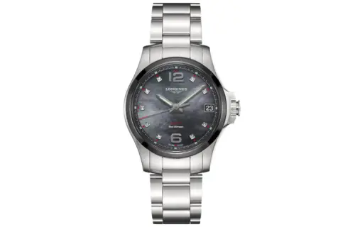 LONGINES Comcast V.H.P Series Quartz Movement Women's Watch 36mm Black Dial Stainless Steel Watchband