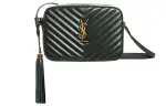 SAINT LAURENT Fashion Calfskin Shoulder Bag, Crossbody Bag Regular Women's Green