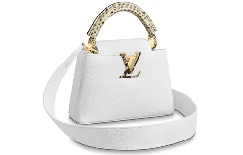 LOUIS VUITTON Capucines Python Skin Trim Kapsyn Handbag, Shoulder Bag, Crossbody Bag Mini Women's