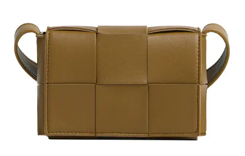 Bottega Veneta CASSETTE Sheepskin Tofu Bag Plaid, Shoulder Bag, Crossbody Bag Mini Women's Acorn