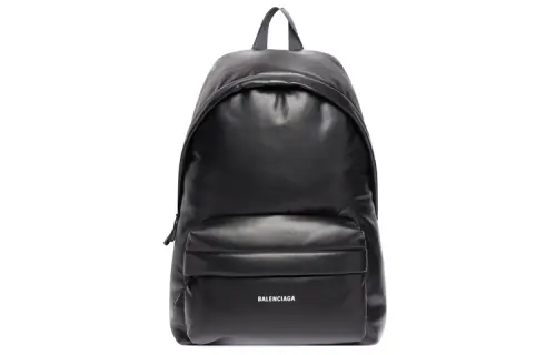 Balenciaga Glossy Finish Calfskin Backpack Unisex Black