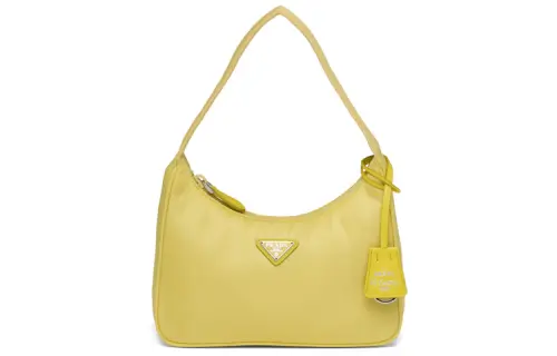 PRADA Re Edition Nylon Fabric Shoulder Bag Women's Yellow