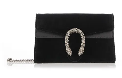 GUCCI Dionysus Velvet Crossbody Bag, Shoulder Bag Women's Black