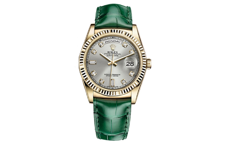 ROLEX Week type Calendar Automatic Mechanical Movement Unisex Watch 36mm Gray Dial Gold Watch Case