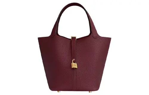 HERMES Picotin Lock Maurice Bullock Leather Basket Bag, Bucket Bag, Handbag 22 Women's 57 Bordeaux Red