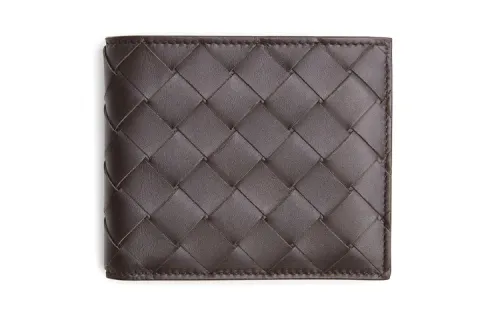 Bottega Veneta Cow Leather Wallet Men's Chocolate Brown