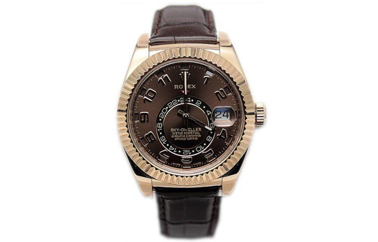 ROLEX Voyager Collection Automatic Mechanical Movement Dual Time Zone Men's Watches Watch 42mm Coffee Watch Dial