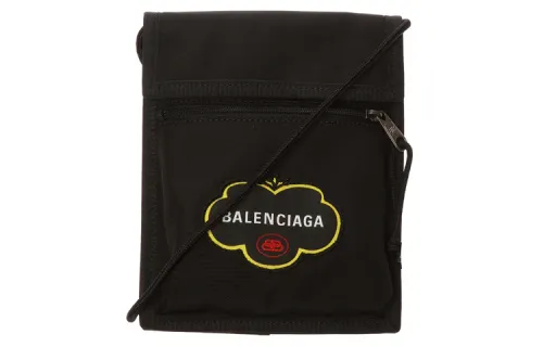 Balenciaga Explorer Nylon Fabric Crossbody Bag Regular Unisex Black