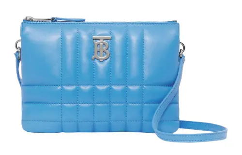 Burberry Quilted Lambskin Lola Twin Pouch 'Bright Sky Blue'