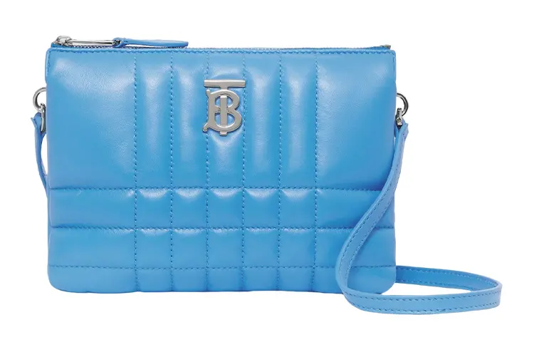 Burberry Quilted Lambskin Lola Twin Pouch 'Bright Sky Blue'