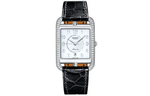 HERMES Cape Cod Wrist Watches Automatic Mechanical Movement Genuine Leather Strap White Dial Women's Watch
