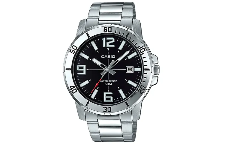 CASIO STANDARD Swordfish Ghost Quartz Movement Stainless Steel Strap Watch Men's Watches Black Dial