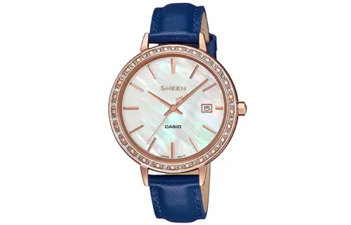 CASIO Women's SHEEN Mother Of Pearl Color Watch SHE-4052PGL-7A