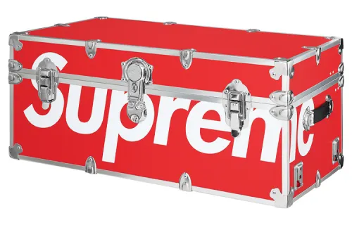 Supreme Beech Composite Board Hard Case Storage Box Unisex Red/Leopard Print