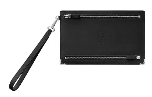 CARTIER Calfskin Clutch Men's Black