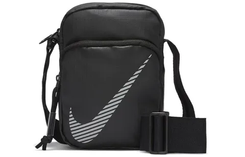 Nike Heritage Synthetic Material Shoulder Bag, Crossbody Bag Regular Unisex Black