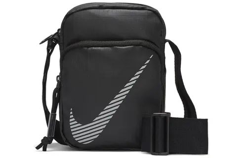 Nike Heritage Synthetic Material Shoulder Bag, Crossbody Bag Regular Unisex Black