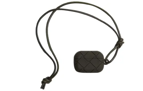 Bottega Veneta Solid Color Cow Leather Earphone Case Men's Field Green