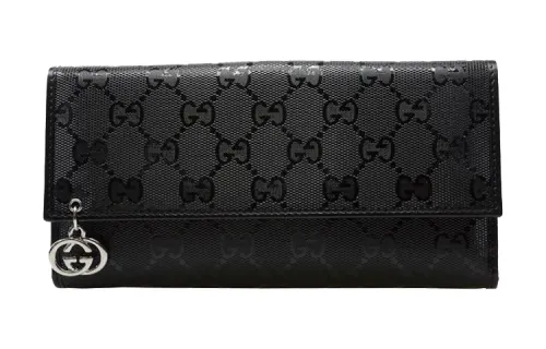 GUCCI PVC Polyvinyl Chloride Wallet, Wallet Women's Black