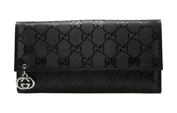 GUCCI PVC Polyvinyl Chloride Wallet, Wallet Women's Black