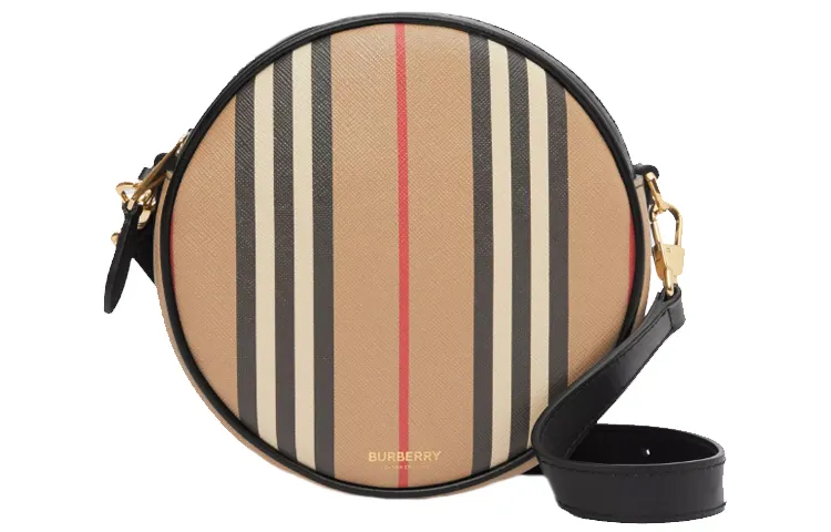Burberry Louise Canvas Round Bag, Fanny Pack, Wrist Bag, Handheld Shoulder Bag, Crossbody Bag Women's Archive Beige