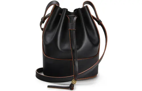 LOEWE Balloon Cow Leather Balloons Bag, Drawstring Bag, Shoulder Bag, Crossbody Bag Small Women's Black
