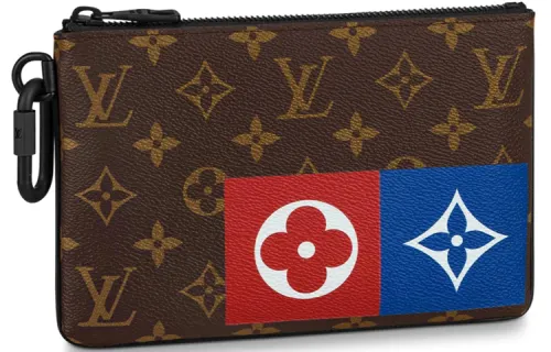 LOUIS VUITTON Zipped Pouch Monogram Logo Story Mm Brown