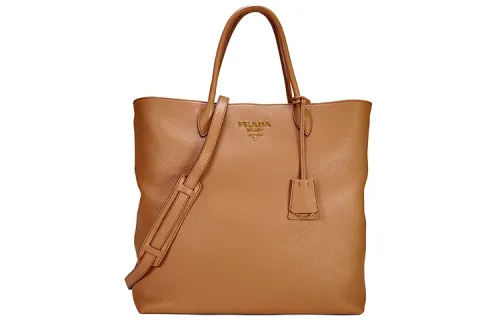 PRADA Cow Leather Shoulder Bag, Handbag Women's Brown