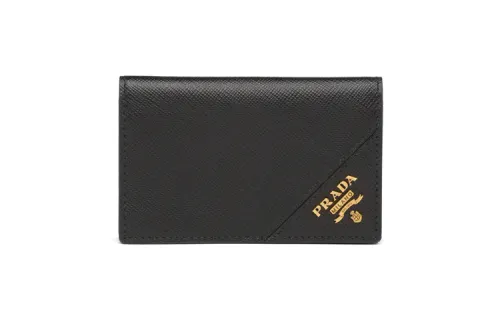PRADA Leather Card Holder, Coin Purse Unisex Black