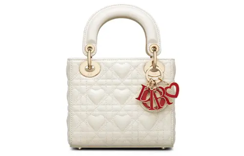 DIOR Lady Dior Sheepskin Handbag Shoulder Bag, Crossbody Bag, Handbag Extra Mini Women's Milk White