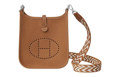HERMES Evelyne Taurillon Maurice Bullock Leather Crossbody Bag, Shoulder Bag 16 Women's Brown