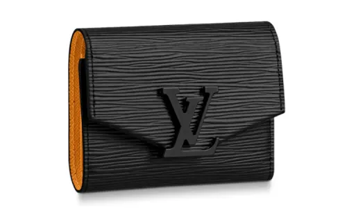 LOUIS VUITTON Grenelle Short Cow Leather Wallet, Wallet Women's Black