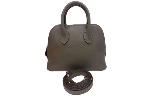 HERMES Bolide Evercolor Calfskin Handbag Mini Women's Tin Gray