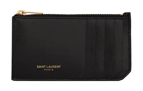 SAINT LAURENT Cow Leather Card Holder Card Holder Women's Black