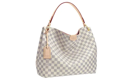 LOUIS VUITTON Graceful Damier Azur Mm Rose Ballerine
