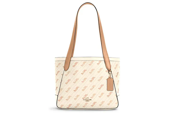 COACH Tote Artificial Leather Tote Bag, Shopping Bag, Shoulder Bag, Handbag Medium Women's Pink White