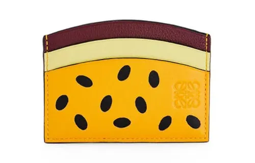 LOEWE Cow Leather Card Holder Women's Yellow