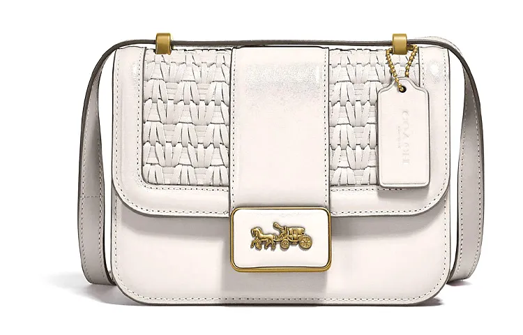 COACH Alie Calfskin Crossbody Bags Small Women's Ivory White