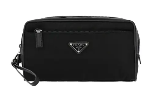PRADA Saffiano Zip Closure Nylon Toiletry Bag Clutch Regular Men's Black