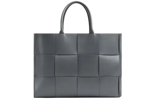 Bottega Veneta Calfskin Tote Bag, Shopping Bag, Handbag Men's Gray