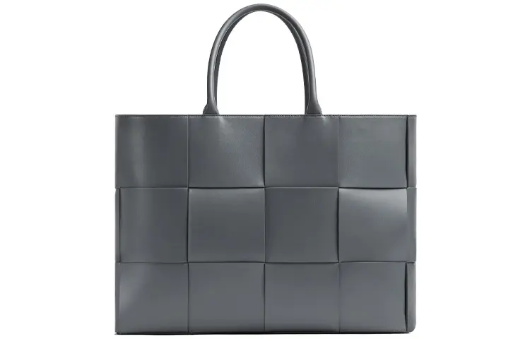 Bottega Veneta Calfskin Tote Bag, Shopping Bag, Handbag Men's Gray