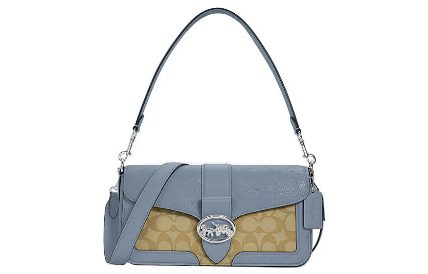 COACH Georgie Pebbled Leather With Canvas