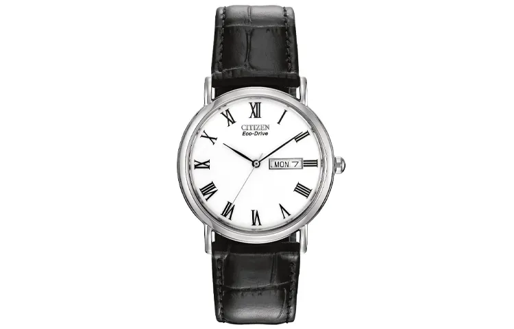 CITIZEN Ecology Drive Collection Quartz Movement Cow Leather Strap Watch Men's Watches White Dial