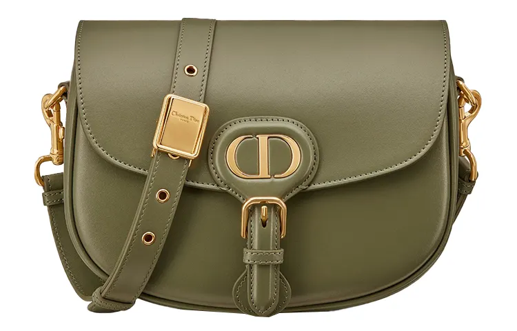 DIOR Bobby Smooth Finish Calfskin Shoulder Bag, Crossbody Bag Medium Women's Pine Green Color