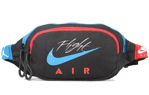 Jordan Polyester Shoulder Crossbody Bag, Fanny Pack Regular Unisex Red & Blue/Black