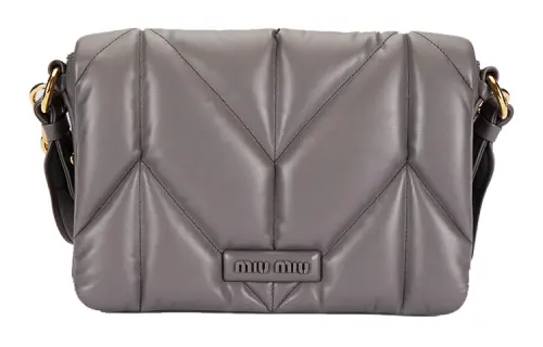 MIU MIU Quilting Lambskin Crossbody Bag, Shoulder Bag Women's Gray