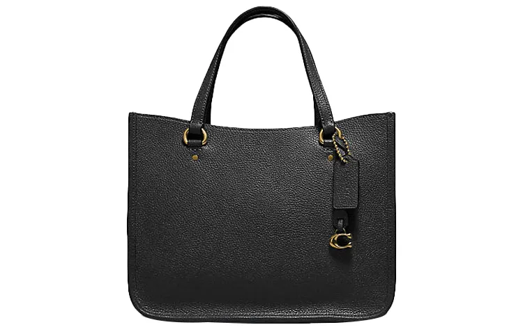 COACH Tyler Leather Handbag, Shoulder Bag, Crossbody Bag Large Women's Pure Black