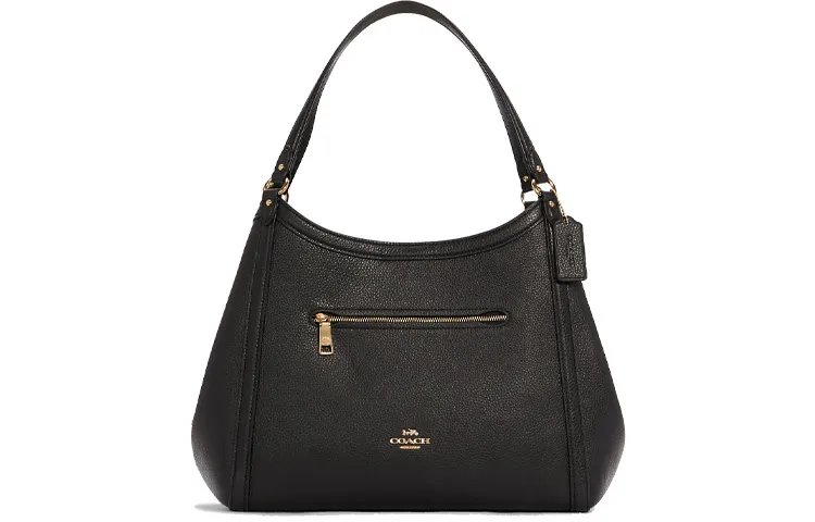 COACH Kristy Pebbled Leather Bucket Bag, Crossbody Bag, One Shoulder Handbag Large Women's Black
