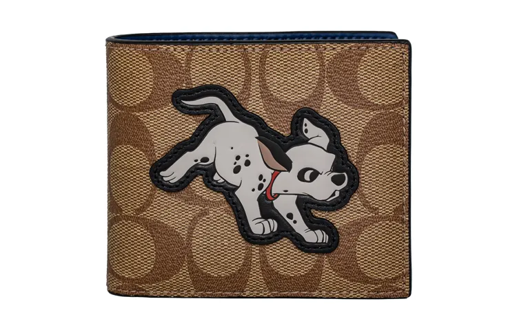 COACH Disney Collaboration 3 IN 1 Wallet Polyester Wallet Men's Brown