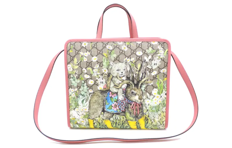 GUCCI Yuko Higuchi Collaboration Canvas With Leather Canvas With Leather Handbag, Kids' Bag Kids' Multicolor